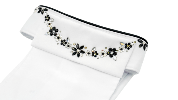 13 Stock-Tie / Plastron - Flower Power - Black