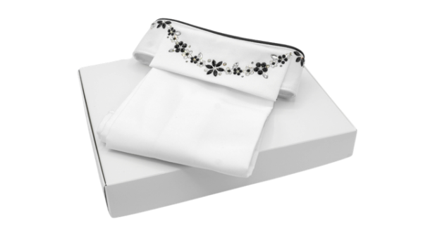 3 Stock-Tie / Plastron - Flower Power - Black